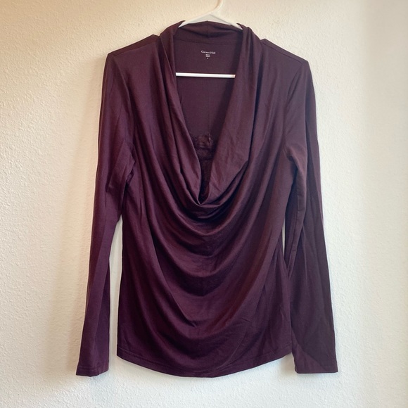 BOGO! Garnet Hill ‘Lace Inset Cowl Neck’ top - Picture 7 of 10